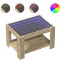 Mesa de centro y LED madera ingeniería roble Sonoma 73x53x45 cm de , Mesas de centro - Ref: Foro24-847548, Precio: 105,57 €