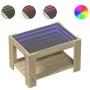 Wohnzimmertisch und LED-Beleuchtung aus Sonoma-Eichenfurnierholz, 73x53x45 cm. von , Couchtisch - Ref: Foro24-847548, Preis: ...
