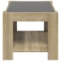 Mesa de centro y LED madera ingeniería roble Sonoma 73x53x45 cm de , Mesas de centro - Ref: Foro24-847548, Precio: 105,57 €