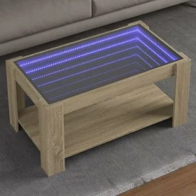 Couchtisch und LED-Beleuchtung aus Sonoma-Eichenfurnierholz, 93x53x45 cm. von , Couchtisch - Ref: Foro24-847555, Preis: 129,0...