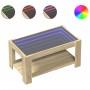 Couchtisch und LED-Beleuchtung aus Sonoma-Eichenfurnierholz, 93x53x45 cm. von , Couchtisch - Ref: Foro24-847555, Preis: 130,2...