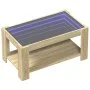 Center table and LED engineered wood Sonoma oak 93x53x45 cm by , Coffee table - Ref: Foro24-847555, Price: 129,03 €, Discount: %