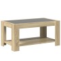Mesa de centro y LED madera ingeniería roble Sonoma 93x53x45 cm de , Mesas de centro - Ref: Foro24-847555, Precio: 130,27 €, ...