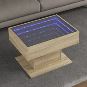 Center table and LED engineered wood Sonoma oak 70x50x45 cm by , Coffee table - Ref: Foro24-847534, Price: 110,97 €, Discount: %