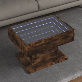 Mesa de centro y LED madera ingeniería roble ahumado 70x50x45cm de , Mesas de centro - Ref: Foro24-847536, Precio: 120,23 €, ...