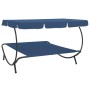 Gartenliege mit blauer Markise von vidaXL, Liegen - Ref: Foro24-313527, Preis: 96,96 €, Rabatt: %