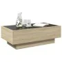 Couchtisch und LED-Beleuchtung aus Sonoma-Eichenfurnierholz, 90x50x30 cm. von , Couchtisch - Ref: Foro24-847520, Preis: 116,8...