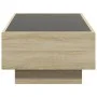 Couchtisch und LED-Beleuchtung aus Sonoma-Eichenfurnierholz, 90x50x30 cm. von , Couchtisch - Ref: Foro24-847520, Preis: 116,8...
