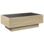 Center table and LED engineered oak wood Sonoma 90x50x30 cm by , Coffee table - Ref: Foro24-847520, Price: 118,50 €, Discount: %