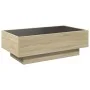 Mesa de centro y LED madera ingeniería roble Sonoma 90x50x30 cm de , Mesas de centro - Ref: Foro24-847520, Precio: 116,84 €, ...