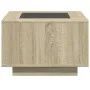 Center table and LED engineered oak wood Sonoma 60x60x40 cm by , Coffee table - Ref: Foro24-847569, Price: 109,07 €, Discount: %