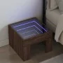 Mesita de noche con Infinity LED marrón roble 40x40x30 cm de , Mesitas de noche - Ref: Foro24-3284076, Precio: 56,86 €, Descu...