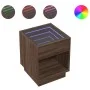 Bedside table with Infinity LED brown oak 40x40x50 cm by , Nightstands - Ref: Foro24-3284083, Price: 68,22 €, Discount: %