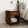 Bedside table with Infinity LED smoked oak 40x40x50 cm by , Nightstands - Ref: Foro24-3284081, Price: 69,33 €, Discount: %