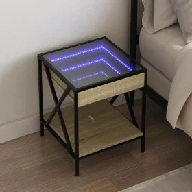 Mesita de noche con Infinity LED roble Sonoma 40x40x49 cm de , Mesitas de noche - Ref: Foro24-3284097, Precio: 65,32 €, Descu...