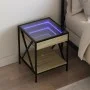 Mesita de noche con Infinity LED roble Sonoma 40x40x49 cm de , Mesitas de noche - Ref: Foro24-3284097, Precio: 65,32 €, Descu...
