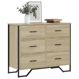 Engineered wood chest of drawers in Sonoma oak 91x35.5x74.5 cm by , Drawers - Ref: Foro24-3295303, Price: 158,68 €, Discount: %