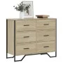 Engineered wood chest of drawers in Sonoma oak 91x35.5x74.5 cm by , Drawers - Ref: Foro24-3295303, Price: 158,68 €, Discount: %