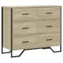 Engineered wood chest of drawers in Sonoma oak 91x35.5x74.5 cm by , Drawers - Ref: Foro24-3295303, Price: 158,68 €, Discount: %