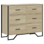Schubladenkommode aus Sonoma-Eichenfurnierholz 91x35,5x74,5 cm von , Schubladen - Ref: Foro24-3295303, Preis: 161,06 €, Rabat...