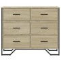Schubladenkommode aus Sonoma-Eichenfurnierholz 91x35,5x74,5 cm von , Schubladen - Ref: Foro24-3295303, Preis: 161,06 €, Rabat...