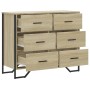 Schubladenkommode aus Sonoma-Eichenfurnierholz 91x35,5x74,5 cm von , Schubladen - Ref: Foro24-3295303, Preis: 161,06 €, Rabat...