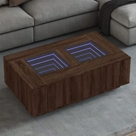 Coffee table with Infinity LED brown oak 116x69x40 cm by , Coffee table - Ref: Foro24-3284062, Price: 168,72 €, Discount: %