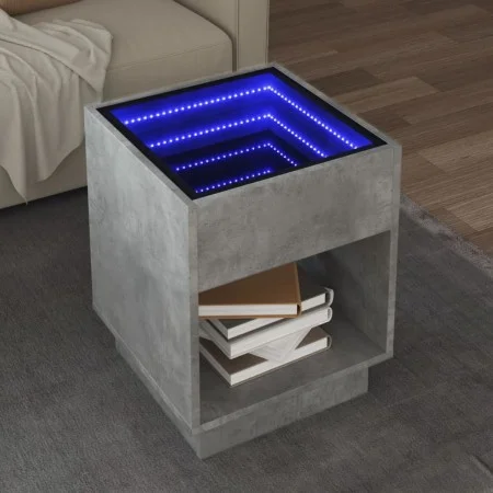 Coffee table with Infinity LED concrete gray 40x40x50 cm by , Coffee table - Ref: Foro24-847647, Price: 72,88 €, Discount: %