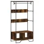 Rauchiger Eichen-Ingenieurholzschrank 90x50x180 cm von , Kommoden-Organizer und Bar-Kleiderbügel - Ref: Foro24-848671, Preis:...