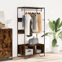 Rauchiger Eichen-Ingenieurholzschrank 90x50x180 cm von , Kommoden-Organizer und Bar-Kleiderbügel - Ref: Foro24-848671, Preis:...