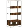 Rauchiger Eichen-Ingenieurholzschrank 90x50x180 cm von , Kommoden-Organizer und Bar-Kleiderbügel - Ref: Foro24-848671, Preis:...