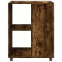 Side table with wheels made of smoked oak wood, 55x60x78cm. by , Filing cabinets - Ref: Foro24-853159, Price: 75,06 €, Discou...