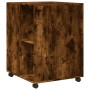 Side table with wheels made of smoked oak wood, 55x60x78cm. by , Filing cabinets - Ref: Foro24-853159, Price: 76,01 €, Discou...