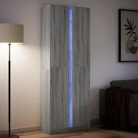 Aparador con LED madera ingeniería gris Sonoma 74x32,5x200 cm de , Aparadores - Ref: Foro24-3307896, Precio: 169,93 €, Descue...