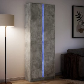 Aparador con LED madera ingeniería gris hormigón 74x32,5x200 cm de , Aparadores - Ref: Foro24-3307894, Precio: 170,16 €, Desc...
