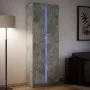 Sideboard with LED lights, engineered wood in gray concrete finish, 74x32.5x200 cm by , Sideboards - Ref: Foro24-3307894, Pri...