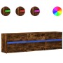 Mueble de TV LED madera ingeniería roble ahumado 180x34x50 cm de , Muebles TV - Ref: Foro24-3307930, Precio: 169,17 €