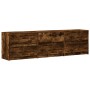 Mueble de TV LED madera ingeniería roble ahumado 180x34x50 cm de , Muebles TV - Ref: Foro24-3307930, Precio: 169,17 €