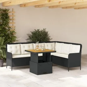 Garden sofa set 2 pieces and black synthetic rattan cushions by , Garden sets - Ref: Foro24-3262079, Price: 451,28 €, Discoun...
