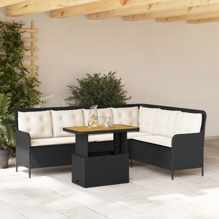 Garden sofa set 2 pieces and black synthetic rattan cushions by , Garden sets - Ref: Foro24-3262087, Price: 446,30 €, Discoun...