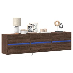 Wand-TV-Möbel mit LED in Eichenbraun 180x31x45 cm von , TV-Möbel - Ref: Foro24-3307939, Preis: 168,72 €, Rabatt: %