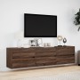 Mueble de TV de pared con LED marrón roble 180x31x45 cm de , Muebles TV - Ref: Foro24-3307939, Precio: 174,74 €, Descuento: %