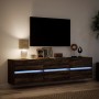 Mueble de TV de pared con LED marrón roble 180x31x45 cm de , Muebles TV - Ref: Foro24-3307939, Precio: 174,74 €, Descuento: %