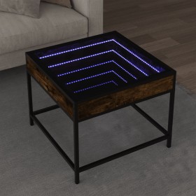 Mesa de centro con Infinity LED roble ahumado 50x50x41 cm de , Mesas de centro - Ref: Foro24-847679, Precio: 67,82 €, Descuen...