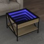 Mesa de centro con Infinity LED roble Sonoma 50x50x38 cm de , Mesas de centro - Ref: Foro24-847698, Precio: 77,31 €, Descuent...