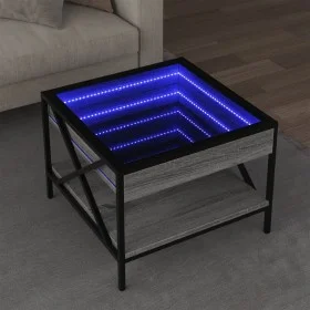 Coffee table with Infinity LED Sonoma gray 50x50x38 cm by , Coffee table - Ref: Foro24-847700, Price: 75,58 €, Discount: %