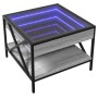Coffee table with Infinity LED Sonoma gray 50x50x38 cm by , Coffee table - Ref: Foro24-847700, Price: 76,35 €, Discount: %