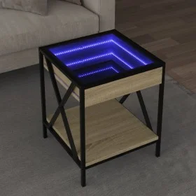Coffee table with Infinity LED Sonoma oak 40x40x49 cm by , Coffee table - Ref: Foro24-847693, Price: 65,34 €, Discount: %