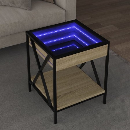 Coffee table with Infinity LED Sonoma oak 40x40x49 cm by , Coffee table - Ref: Foro24-847693, Price: 66,40 €, Discount: %