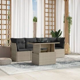 Garden sofa set and cushions 5 pieces light gray synthetic rattan by , Garden sets - Ref: Foro24-3266352, Price: 388,70 €, Di...